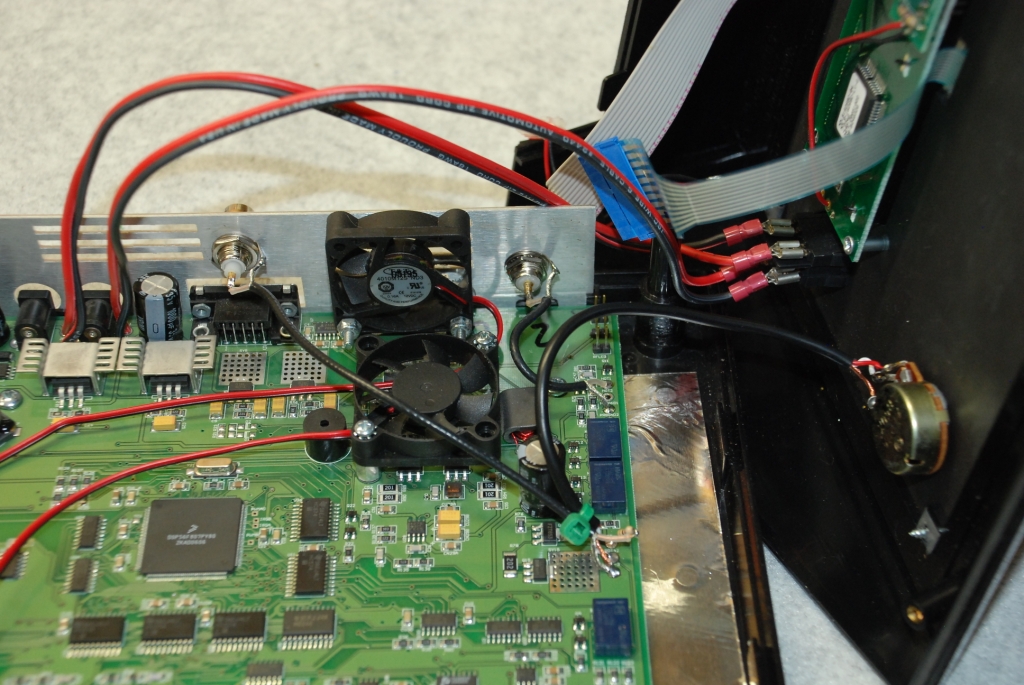 Interior view with shielded cables installed.