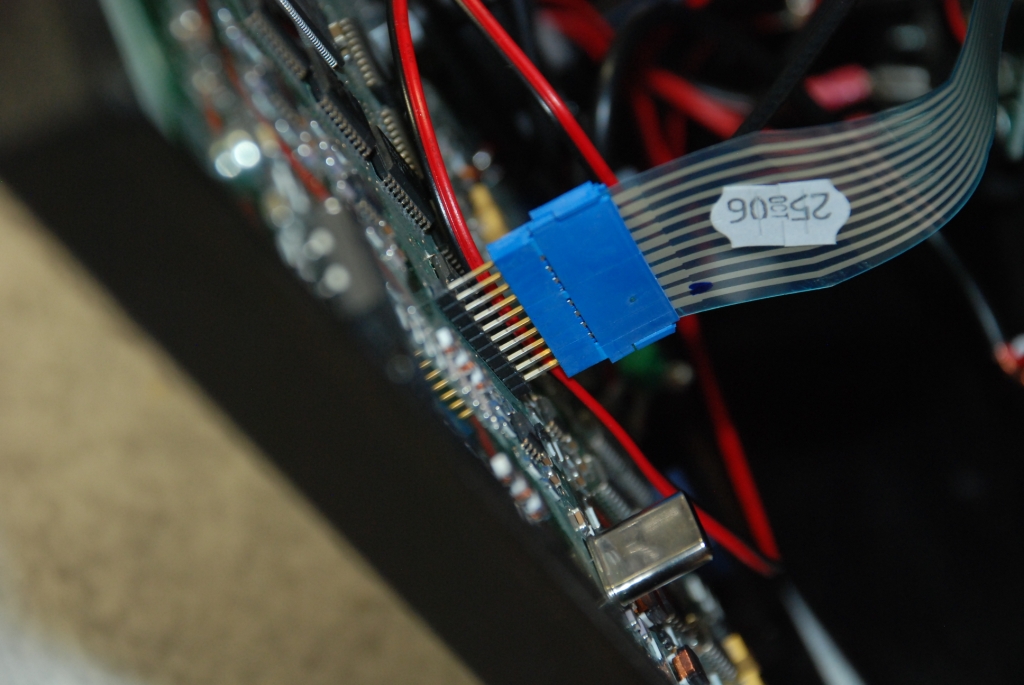 Positioning the keyboard cable.